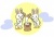 うさぎの餅つき　お月見