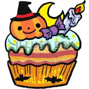 無料イラスト ハロウィンのパンプキン ケーキ