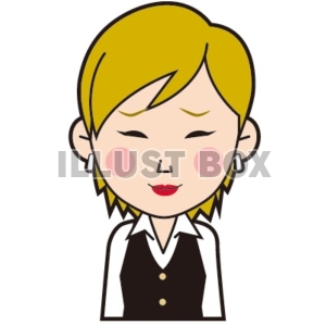 女性美容師（照れる）