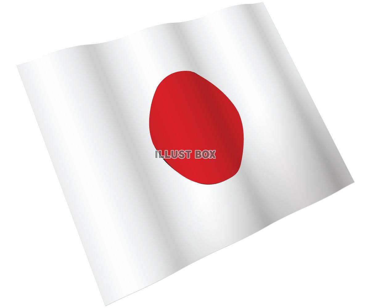 無料イラスト 国旗のはためきシリーズ 日本