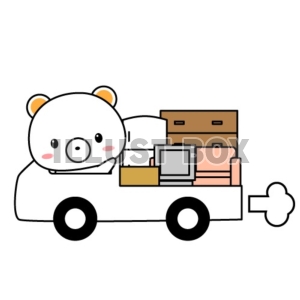 白クマさんの不用品（粗大ごみ）回収イラスト