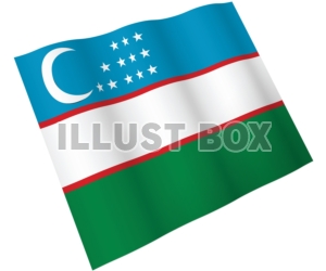 【国旗のはためきシリーズ】　ウズベキスタン