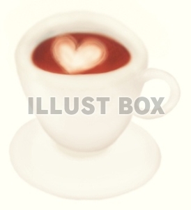 白い背景に水彩のコーヒーカップとソーサー 手描きのドリンクイラスト