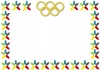 【商業利用不可】オリンピックカラーの花ビラフレーム素材