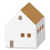 【ワンポイントイラスト】北欧デザインシリーズ　茶色い屋根の家02