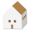 【ワンポイントイラスト】北欧デザインシリーズ　茶色い屋根の家03