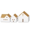 【ワンポイントイラスト】北欧デザインシリーズ　茶色い屋根の家集合