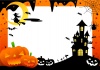 ハロウィン（かぼちゃ・城・魔女）フレーム飾り枠