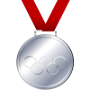 【商業利用不可】銀メダルのイラスト五輪マーク入り　オリンピック