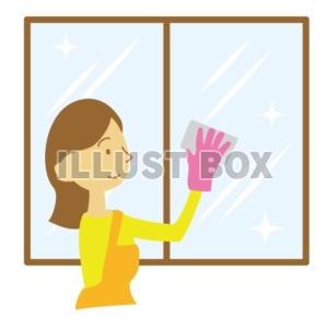 ハウスクリーニング　窓ふき　女性