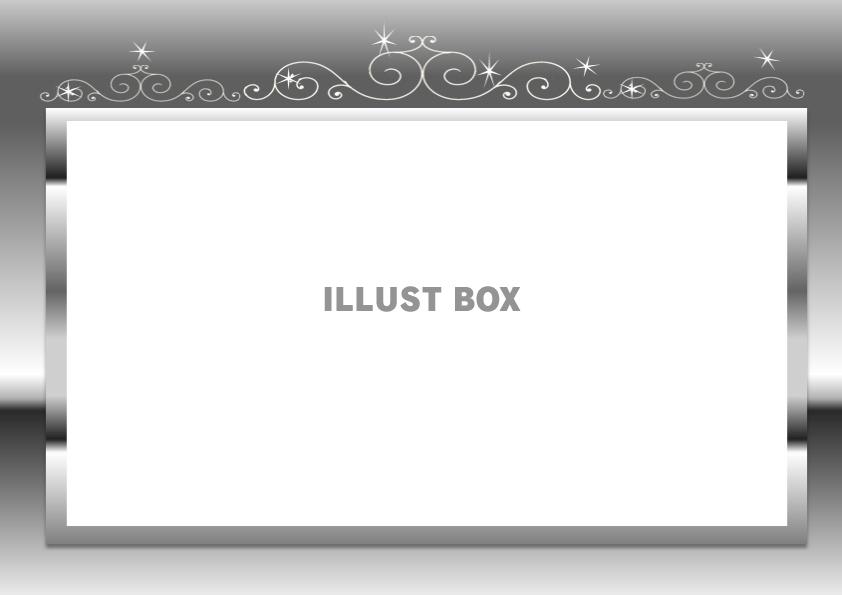 無料イラスト アンティーク風シルバーフレーム素材