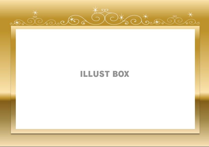 無料イラスト アンティーク風ゴールドフレーム素材