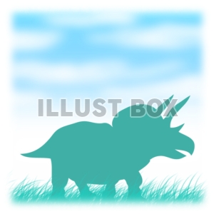 【ワンポイントイラスト】　恐竜シリーズ　トリケラトプス