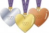 【商業利用不可】オリンピック・ハート型メダル金・銀・銅