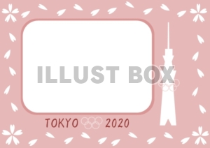 【商業利用不可】オリンピック・桜とスカイツリーフレーム素材