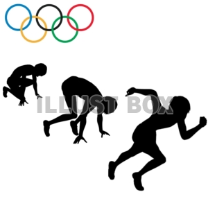 無料イラスト 商業利用不可 オリンピック 陸上 短距離走 連続シルエット