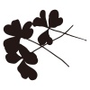 【シルエット】植物シリーズ　葉っぱ02　クローバー