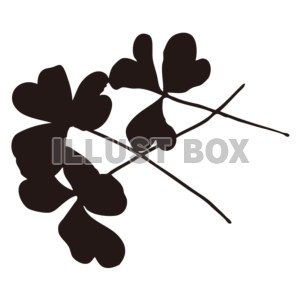 無料イラスト シルエット 植物シリーズ 葉っぱ02 クローバー