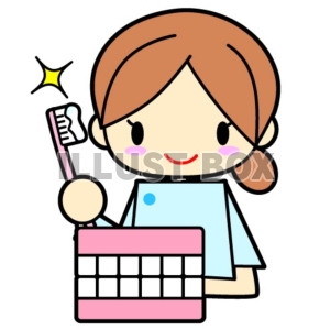 無料イラスト 歯磨き指導 女性歯科衛生士のイラスト