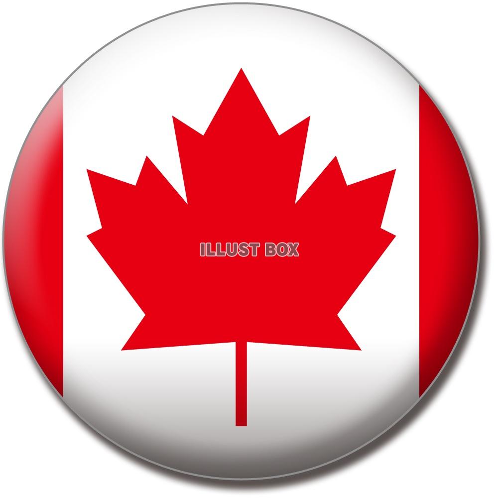 無料イラスト 国旗のバッジシリーズ カナダ