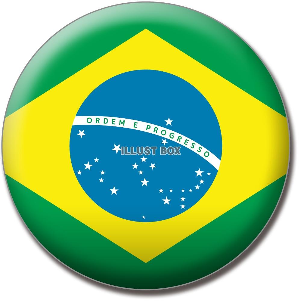 無料イラスト 国旗のバッジシリーズ ブラジル