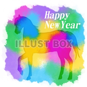 年賀状　七色幻想　午年　HAPPY　NEW　YEAR01