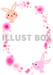 うさぎフレーム（ピンク きらきら）