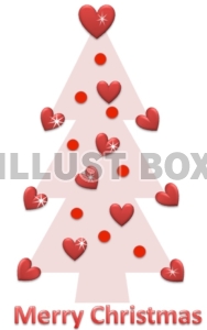 クリスマス・ピンクのハートのツリー