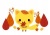 秋の森・落ち葉とキツネのイラストカット