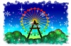 【ワンポイントイラスト】　夜景シリーズ　クリスマスの観覧車