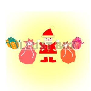 クリスマス～サンタと袋や箱入りプレゼント