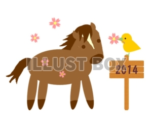 小鳥とお馬●年賀状●