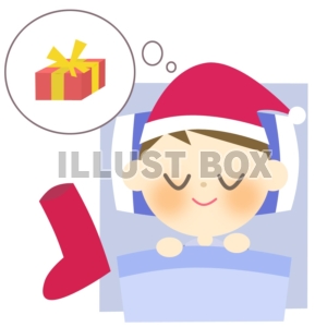 クリスマス(プレゼントを楽しみにする男の子)