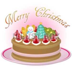 【ワンポイントイラスト】クリスマスチョコケーキ