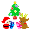ベイビィ サンタ＆トナカイ（クリスマスツリーとプレゼント）