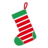 クリスマスの靴下　縞模様