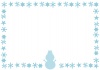 クリスマス・星の結晶と雪だるまのフレーム素材