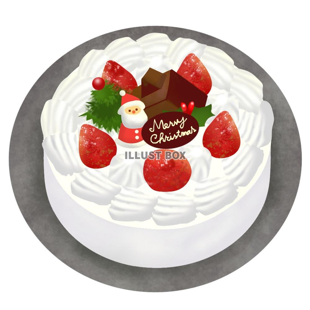 無料イラスト クリスマス 苺のショートケーキ
