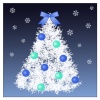 クリスマス　白と青のツリー
