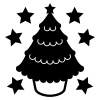 【シルエット】子供用図案　クリスマスツリー