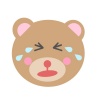 クマの顔：泣き