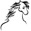 【ワンポイントイラスト】　年賀状　トライバルデザイン　馬02