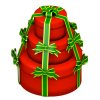 クリスマスのプレゼントボックス・おおきな3重赤