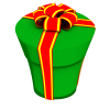 クリスマスのプレゼントボックス・トゥーン丸緑