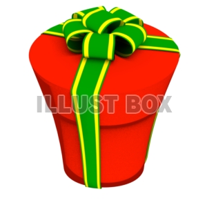 クリスマスのプレゼントボックス・トゥーン丸赤