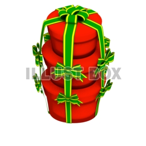クリスマスのプレゼントボックス・トゥーン三重赤