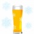 ビールグラスと雪の結晶