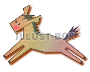 年賀状　干支　四角いお馬