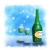 雪をバックにシャンパンで乾杯　白