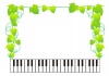 ピアノの鍵盤とツタの葉フレーム飾り枠